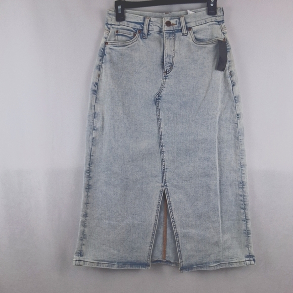Denim & Co. Canyon Retreat Light Blue Denim Midi Skirt Sz4 NWT - Picture 5 of 8